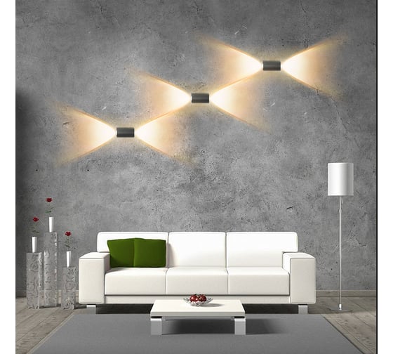 Настенный накладной светильник duwi Nuovo LED, 2Вт, 3000К, IP54, 50х35х100мм, литой алюминий, серый 24348 9