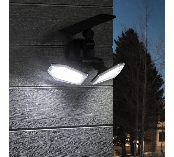 Светодиодный светильник duwi с датчиком движения Solar LED на солнечных батареях, 25Вт, 6500К, 820Лм, IP65, 3 режима, цвет черный 25018 0