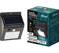 Светодиодный светильник duwi с датчиком движения Solar LED на солнечных батареях, 4Вт, 6500К, 150Лм, IP65, цвет черный 25012 8