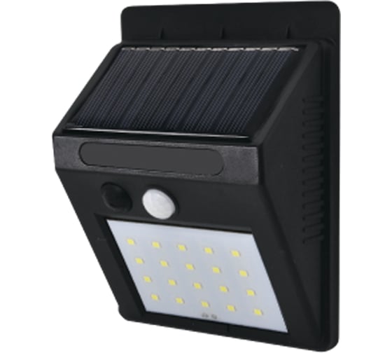 Светодиодный светильник duwi с датчиком движения Solar LED на солнечных батареях, 4Вт, 6500К, 150Лм, IP65, цвет черный 25012 8