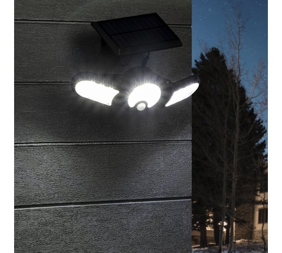 Светодиодный светильник duwi Solar LED с датчиком движения, на солнечных батареях, 28Вт, 6500К, 910Лм, IP65, 3 режима, цвет черный 25019 7