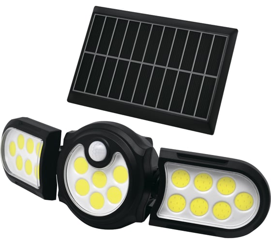 Светодиодный светильник duwi Solar LED с датчиком движения, на солнечных батареях, 28Вт, 6500К, 910Лм, IP65, 3 режима, цвет черный 25019 7