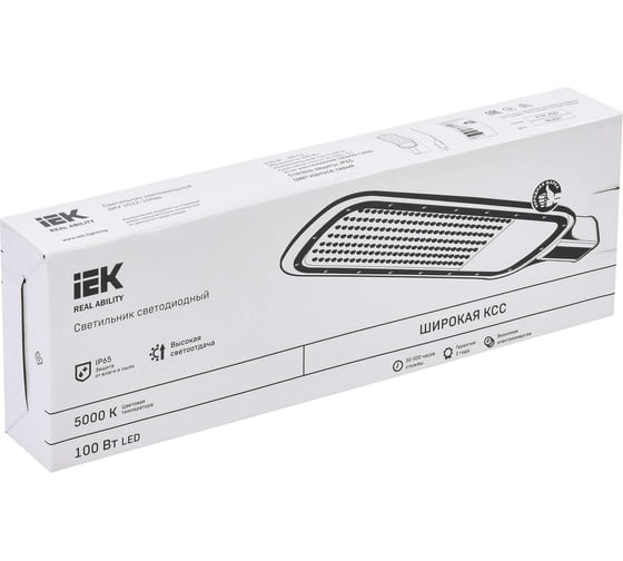 Светильник IEK LED ДКУ 1012-100Ш 5000К, IP65, серый LDKU1-1012-100-5000-K03