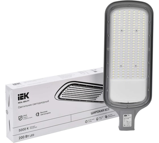 Светильник IEK LED ДКУ 1012-200Ш 5000К, IP65, серый LDKU1-1012-200-5000-K03