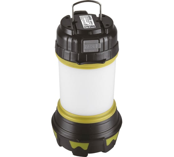 Фонарь Camelion LED5124 аккумуляторный, черный/зеленый, USB2.0, Micro USB, Powerbank, 5Вт, 4,4 А-ч, пластик, коробка 14671