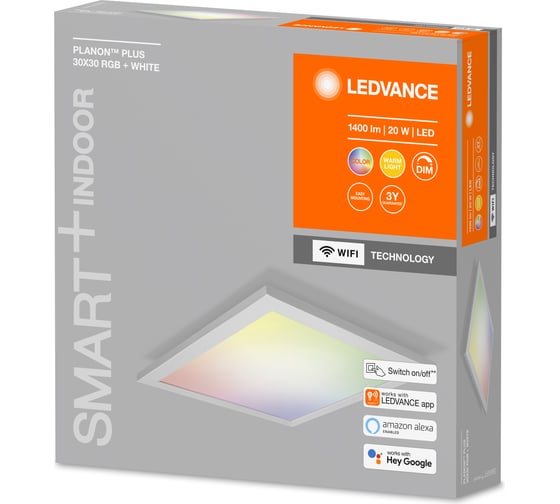 Умный светильник LEDVANCE SMART WIFI PLANON PLUS 30X30 RGBW LEDV 4058075495708