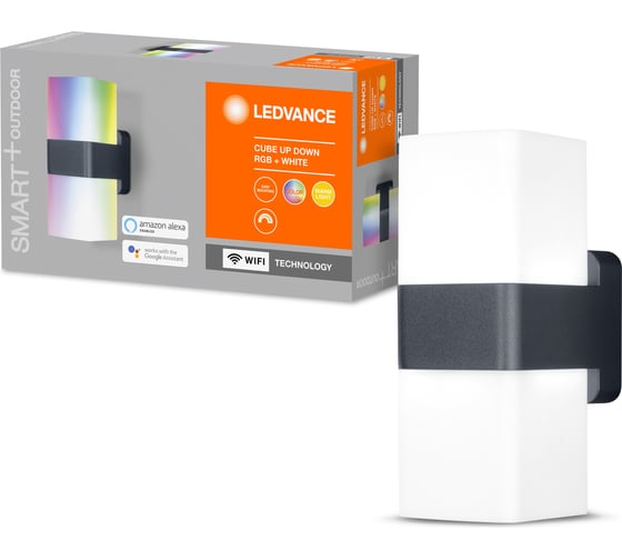 Умный уличный светильник LEDVANCE SMART OUTD WIFI CUBEUPDOWN RGBW DG LEDV 4058075478077 1