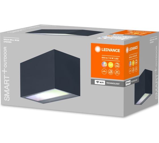 Умный уличный светильник LEDVANCE SMART OUTD WIFI BRICK WIDE RGBW DG LEDV 4058075564404