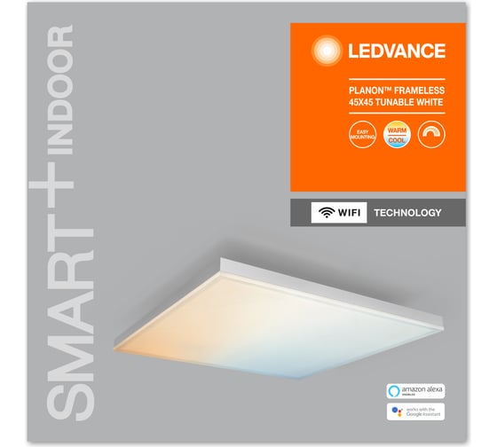 Умный светильник LEDVANCE SMART WIFI PLANON FRAMELESS 45X45TWLEDV 4058075484375