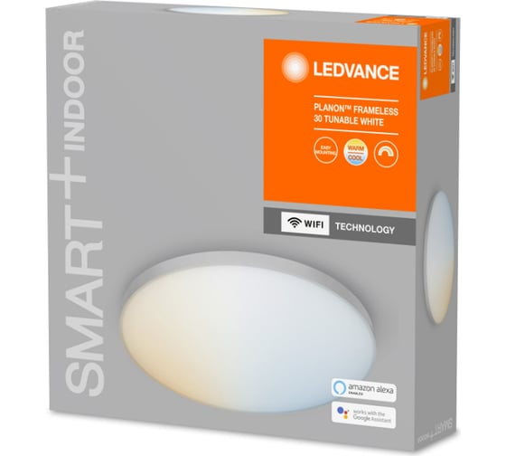 Умный светильник LEDVANCE SMART WIFI PLANON FRAMELESS RD30 TWLEDV 4058075484672