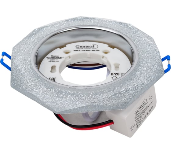 Встраиваемый светильник General Lighting Systems с подсветкой GX53, 120х42мм, граненый серебряный блеск, IP20 GCL-GX53-H38-BL-7 661260