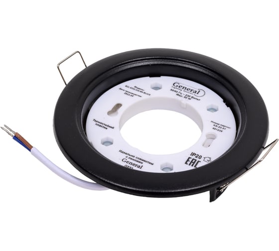 Встраиваемый светильник General Lighting Systems GX53, 108х38мм, черный матовый, IP20 GCL-GX53-H38-MA-BLACK 661239