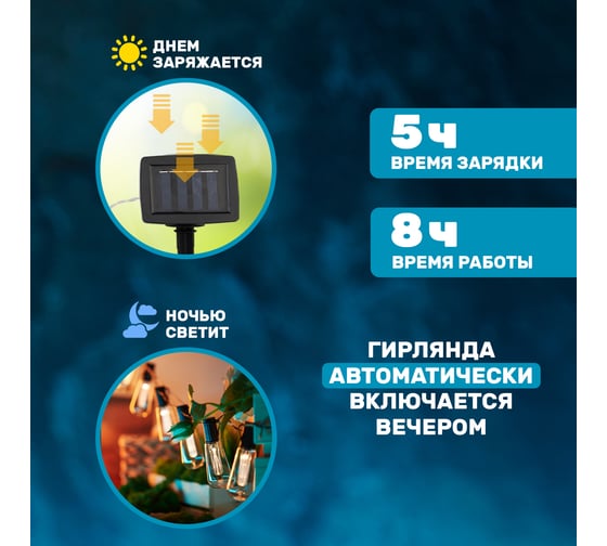 Каскад Lamper Капсула Времени LED 3.8 м с выносной солнечной панелью 2 м и аккумулятором, IP65 602-238