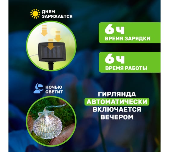 Каскад Lamper Хранитель жемчужины LED 4 м с выносной солнечной панелью 2 м и аккумулятором 602-267