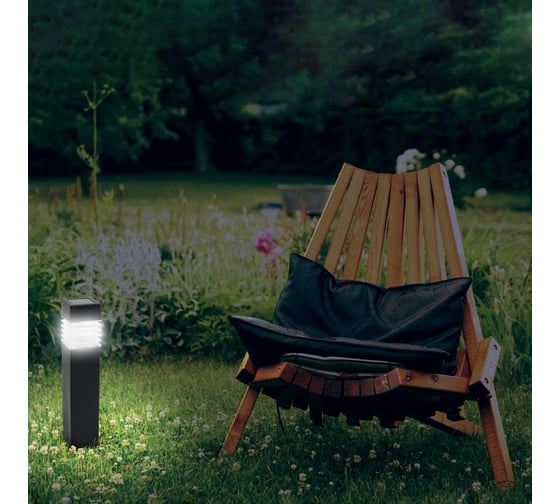 Светодиодный столбик Lamper ALBEDO LED с солнечной панелью и аккумулятором, холодное свечение 602-256