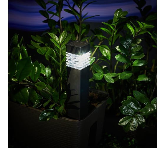 Светодиодный столбик Lamper ALBEDO LED с солнечной панелью и аккумулятором, холодное свечение 602-256