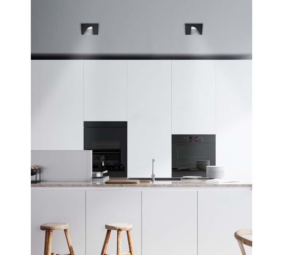 Встраиваемый потолочный светильник RITTER Artin 87x87x38, монтажное отверстие 75x75 GU5.3 алюминий, черный 51434 3