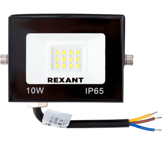 Светодиодный прожектор REXANT LED 10 Вт 800 Лм 4000 K черный корпус 605-036 1