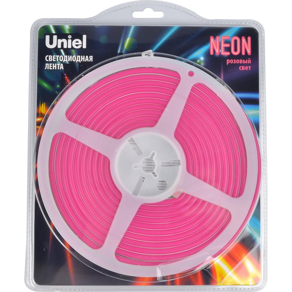 Светодиодная лента ULS-N01-2835-120LED/m-6mm-IP67-DC12V-9W/m-5M-PINK NEON Uniel