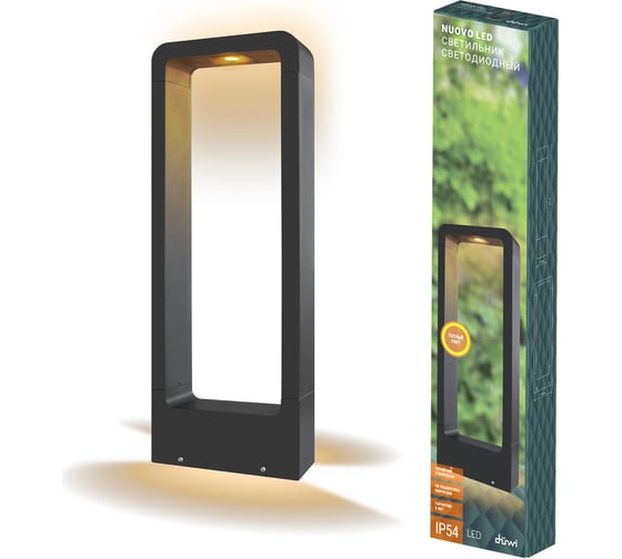 Садово-парковый светильник столб duwi Nuovo LED, 7Вт, 3000К, IP54, 160х55х800мм, литой алюминий, черный 24388 5 1