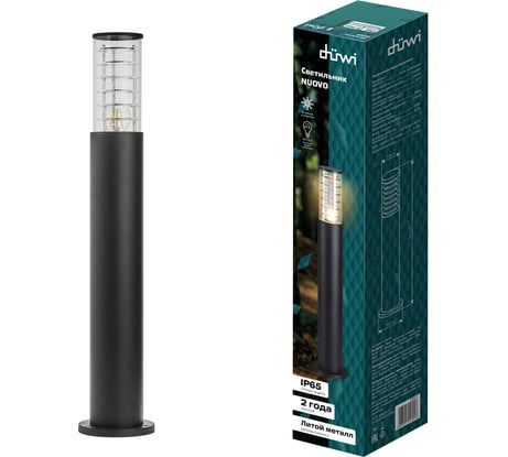 Садово-парковый светильник столб duwi Nuovo 155х108х800 Е27 алюминий/стекло IP65 черный 24394 6