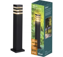 Садово-парковый светильник столб duwi Nuovo 110x105x600 Е27 алюминий/стекло IP65 черный 24397 7