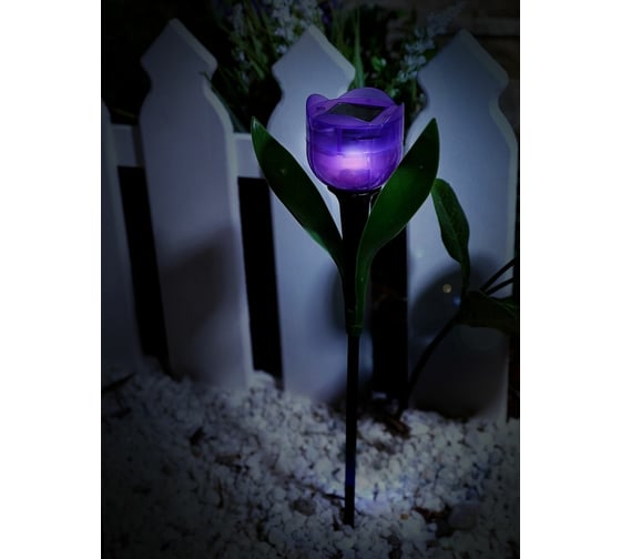 Садовый светильник Uniel на солнечной батарее "Лиловый тюльпан" USL-C-453/PT305 PURPLE TULIP UL-00004278