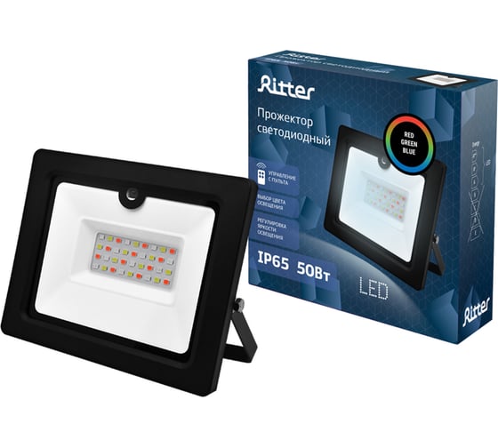 Светодиодный прожектор RITTER RGB 50Вт IP65 с пультом ДУ 53403 7