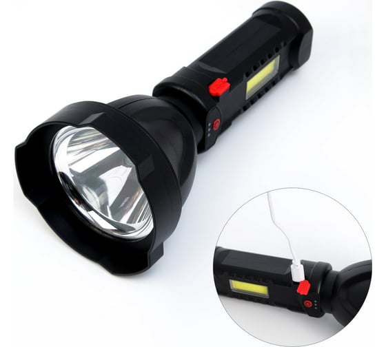 Ручной фонарь СИМАЛЕНД 1 Вт, 100 лм, 1200 мАч, OSL, LED, COB, 5 режимов, 4.3x9 х 18.7 см 7615565