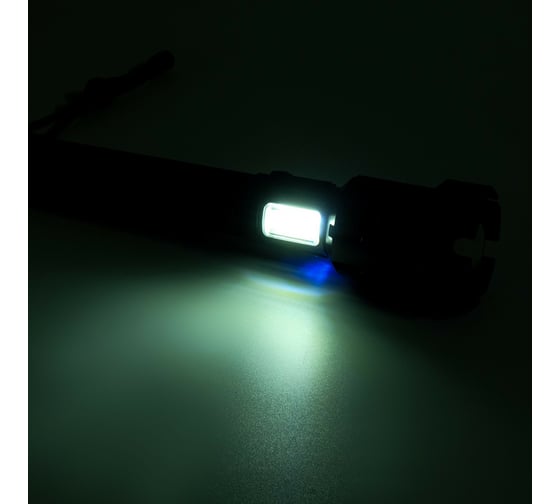 Ручной фонарь СИМАЛЕНД 5000 мАч, P90, COB, IPX4, 7 режимов, zoom, USB, microUSB 7615567