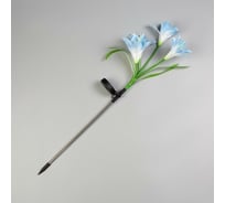 Садовый светильник на солнечной батарее LUAZON "Лилия синяя" 80 см, 4 LED, МУЛЬТИ 7291260
