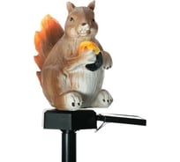 Садовый фонарь на солнечной батарее "Белочка с орешком" LUAZON 41 см, IP33, 5W, 1.2V, 1LED, Т/БЕЛЫЙ 7322828