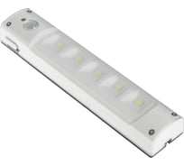 Светодиодный светильник с датчиком движения LUAZON, 5 LED, 2 Вт, от батареек 3*AAA, 6500К, белый 4508104