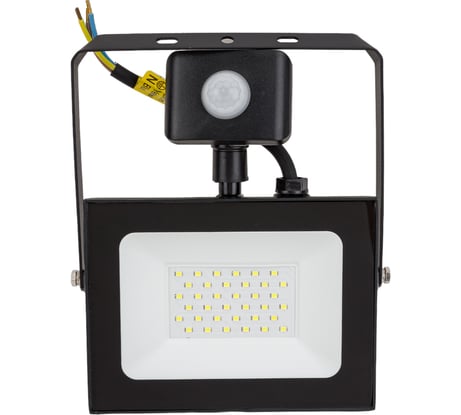 Светодиодный прожектор c датчиками движения и освещенности truEnergy IP65 (датчик IP44) 30W 6500K 2400Lm 150x180мм черный алюминий 13203