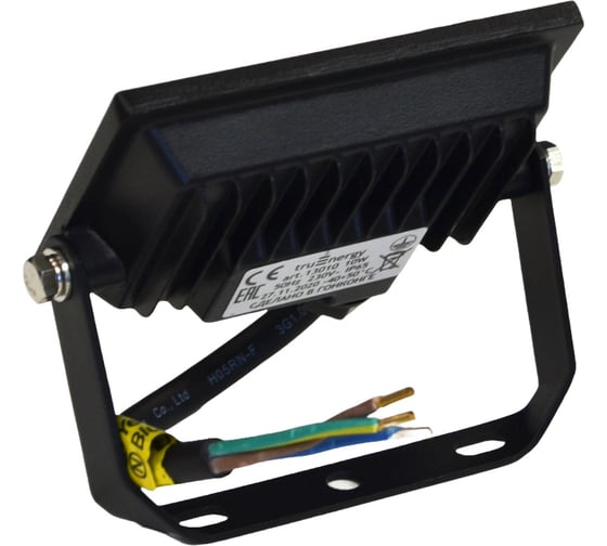 Светодиодный прожектор truEnergy IP65 10W 6500K 800Lm 111x98x22 мм черный алюминий 13010
