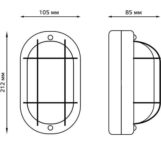 Светильник Gauss НБП IP54 212*105*85 овал с решеткой под лампу Е27 max 60W, 926602216