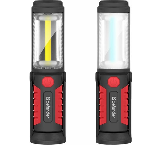 Фонарь Defender FL-20, LED+COB магнитн. держат, черный+красн 92011
