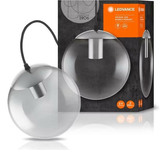 Потолочный светильник LEDVANCE 1906 BUBBLE PENDANT 200x1215 Дымчато-серый без лампы 4058075217409