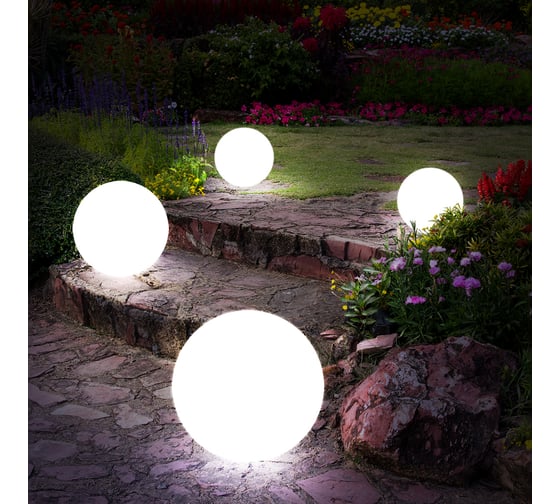 Уличный светильник Jellymoon шар 30 см с белым свечением RUS JM 30 CMW