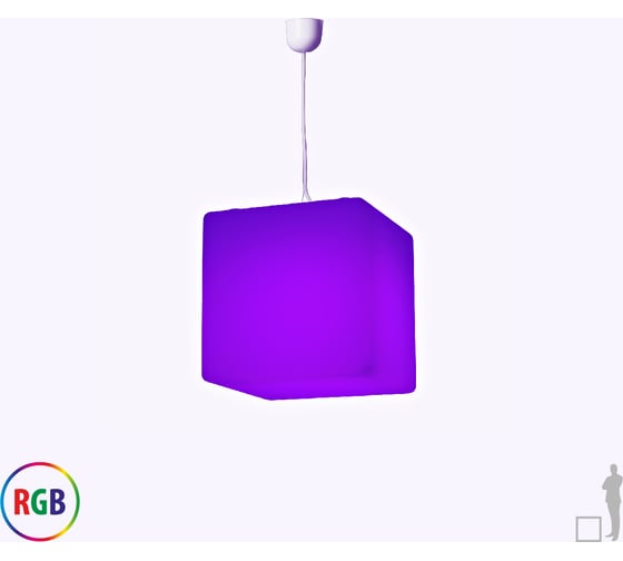 Подвесной светильник Jellymoon куб 20 см с разноцветным свечением RUS JMCS 20 RGB
