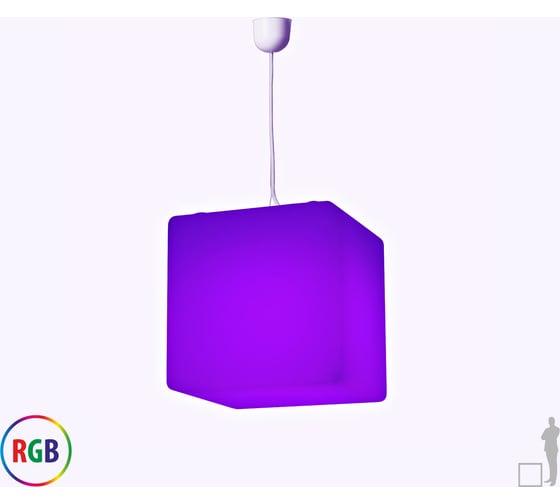 Подвесной светильник Jellymoon куб 30 см с разноцветным свечением RUS JMCS 30 RGB