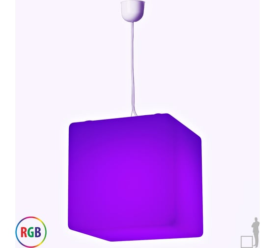 Подвесной светильник Jellymoon куб 60 см с разноцветным свечением RUS JMCS 60 RGB