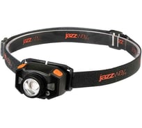 Аккумуляторный налобный фонарь Jazzway  AccuH1-L5WZ-og zoom LED 5Вт + 2хRED SMD IP54 5 режимов: 100проц. 180лм 3.5ч/50проц. 110лм 5.5ч/30проц. 65лм 15ч/красн. 28ч/мигающ. красн. 12ч аккум. 0.8А.ч управл. жестами черн./оранж. 5036611