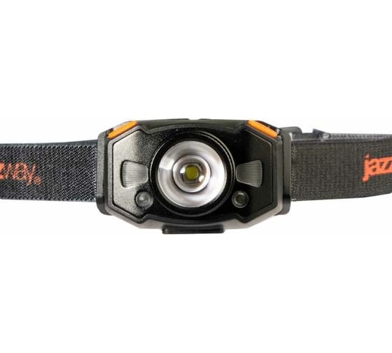 Аккумуляторный налобный фонарь Jazzway  AccuH1-L5WZ-og zoom LED 5Вт + 2хRED SMD IP54 5 режимов: 100проц. 180лм 3.5ч/50проц. 110лм 5.5ч/30проц. 65лм 15ч/красн. 28ч/мигающ. красн. 12ч аккум. 0.8А.ч управл. жестами черн./оранж. 5036611