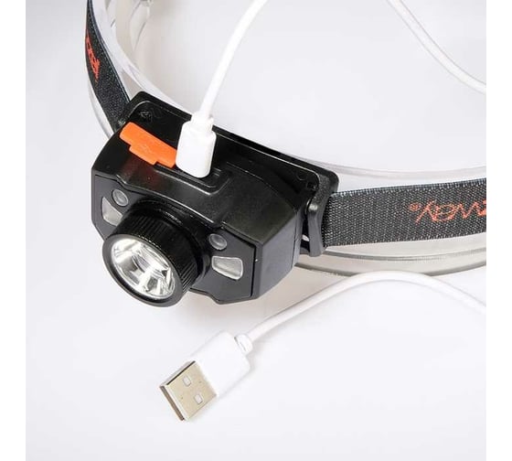 Аккумуляторный налобный фонарь Jazzway  AccuH1-L5WZ-og zoom LED 5Вт + 2хRED SMD IP54 5 режимов: 100проц. 180лм 3.5ч/50проц. 110лм 5.5ч/30проц. 65лм 15ч/красн. 28ч/мигающ. красн. 12ч аккум. 0.8А.ч управл. жестами черн./оранж. 5036611