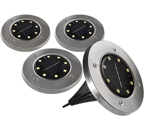 Светодиодный светильник ФАZА SLR-S14 8SMD грунтовый IP44 корпус нерж. сталь солнечная батарея (уп.4шт) 5041011