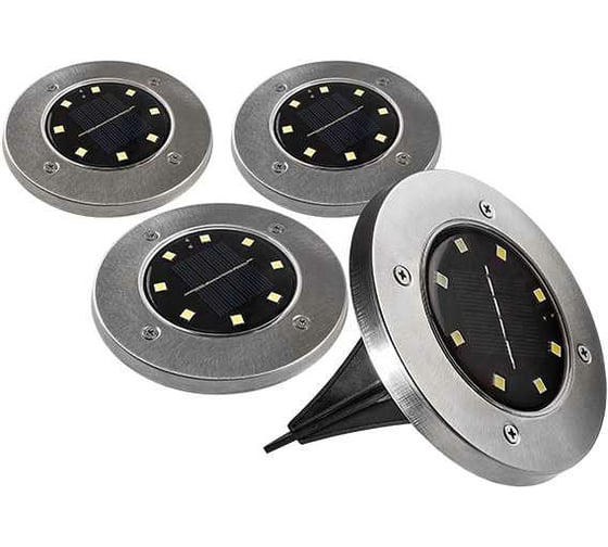 Светодиодный светильник ФАZА SLR-S14 8SMD грунтовый IP44 корпус нерж. сталь солнечная батарея (уп.4шт) 5041011