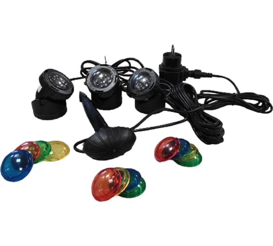 Подводная/надводная подсветка Jebao комплект (3шт). 12 V, 3x1,6 W, со светодиодами PL1-3 LED