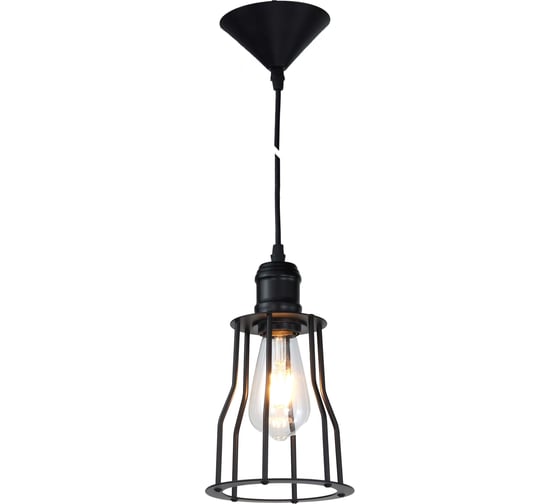 Подвесная люстра De Fran E27 220В 1x60Вт черный d13 n, SP5-1030 BK+WT 1