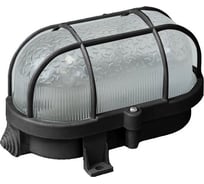 Накладной светильник ЮПИТЕР овал решетка 60 Вт IP53 черный JP1302-07